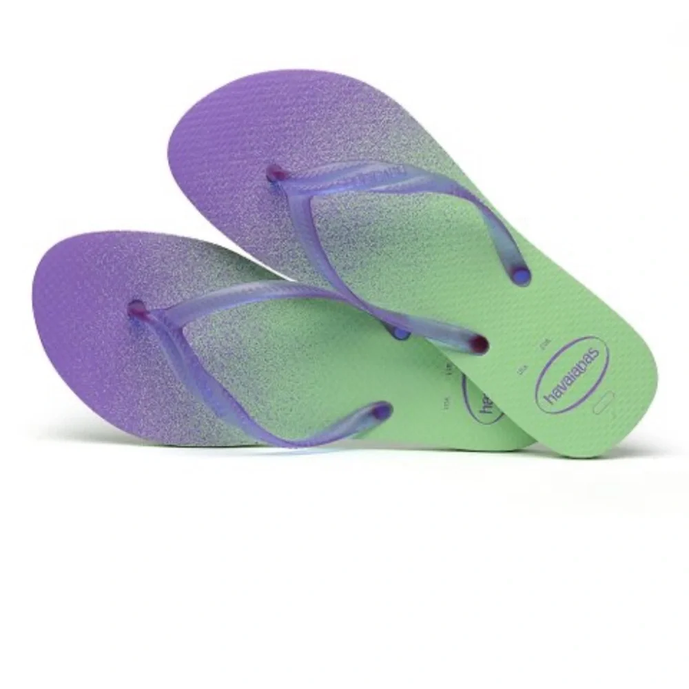 🎉HP🎉 Havaianas Hydro Purple Green Ombré Fantasia Up Flip-Flop US Size 7/… - Picture 5 of 11